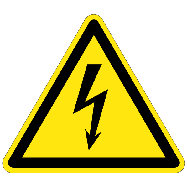 Electricité - W012 - ISO 7010 - étiquettes et panneaux de danger et de prévention