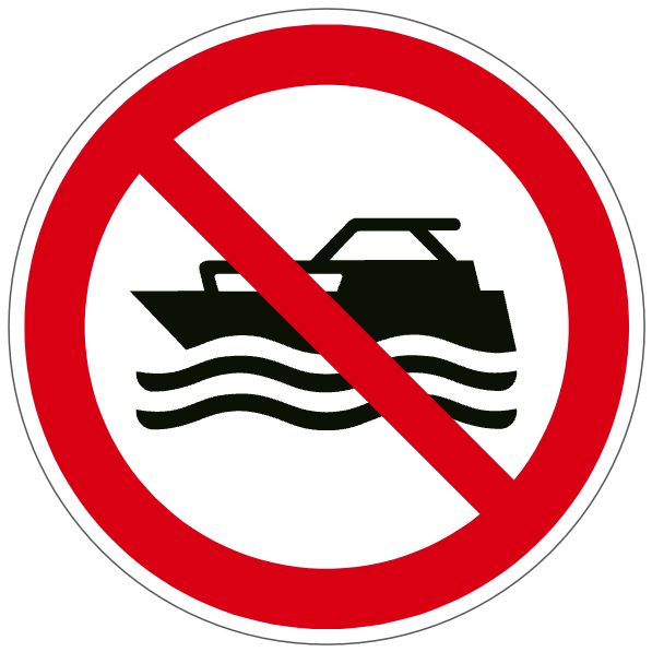 Embarcation sans moteur interdites - P055 - ISO 7010 - étiquettes et panneaux d'interdiction et de restriction