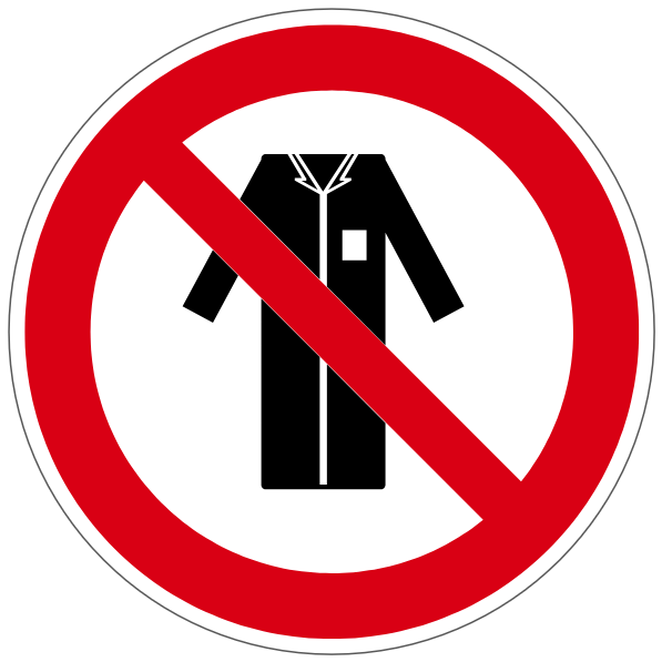 Port de blouse interdit - P247 - étiquettes et panneaux d'interdiction et de restriction