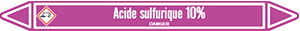 Marqueur de tuyauterie fluide acide sulfurique 10% avec marqueurs CLP