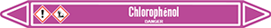 Marqueur de tuyauterie fluide chlorophenol avec marqueurs CLP