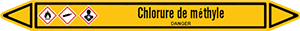 Marqueur de tuyauterie fluide chlorure de méthyle avec pictogrammes CLP