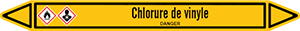 Marqueur de tuyauterie fluide chlorure de vinyle avec pictogrammes CLP