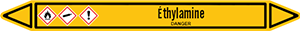 Marqueur de tuyauterie fluide ethylamine avec pictogrammes CLP