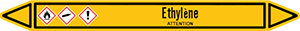 Marqueur de tuyauterie fluide ethylene avec pictogrammes CLP
