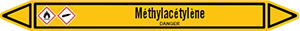 Marqueur de tuyauterie fluide methylacétylène avec pictogrammes CLP