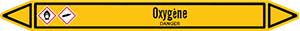 Marqueur de tuyauterie fluide oxygene avec pictogrammes CLP