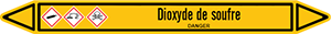 Marqueur de tuyauterie fluide dioxyde de soufre avec pictogrammes CLP