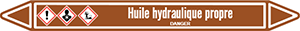 Marqueur de tuyauterie fluide huile hydraulique propre avec pictogrammes CLP
