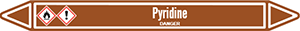 Marqueur de tuyauterie fluide pyridine avec pictogrammes CLP