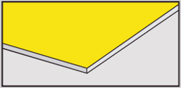 Schéma d’une plaque PVC posée sur une surface plane