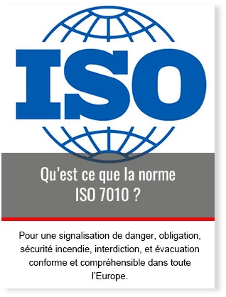 Carte ou l’on voit une image avec le logo ISO et le titre en dessous, qu’est ce que la norme ISO 7010 ? et encore en dessous un court texte introductif.
