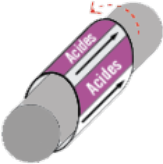 Schéma d’un marqueur de tuyauterie continu violet enroulé autour d’un tuyau.