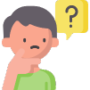 Illustration d’un personnage masculin en train de se tenir le menton 
            dans une posture de réflexion. On peut voir à côté de sa tête une bulle jaune avec un point d’interrogation à l’intérieur. 
