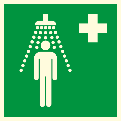 Douche de sécurité photoluminescent - EV11 - étiquettes et panneaux d'évacuation, de sauvetage et de secours - photoluminescents