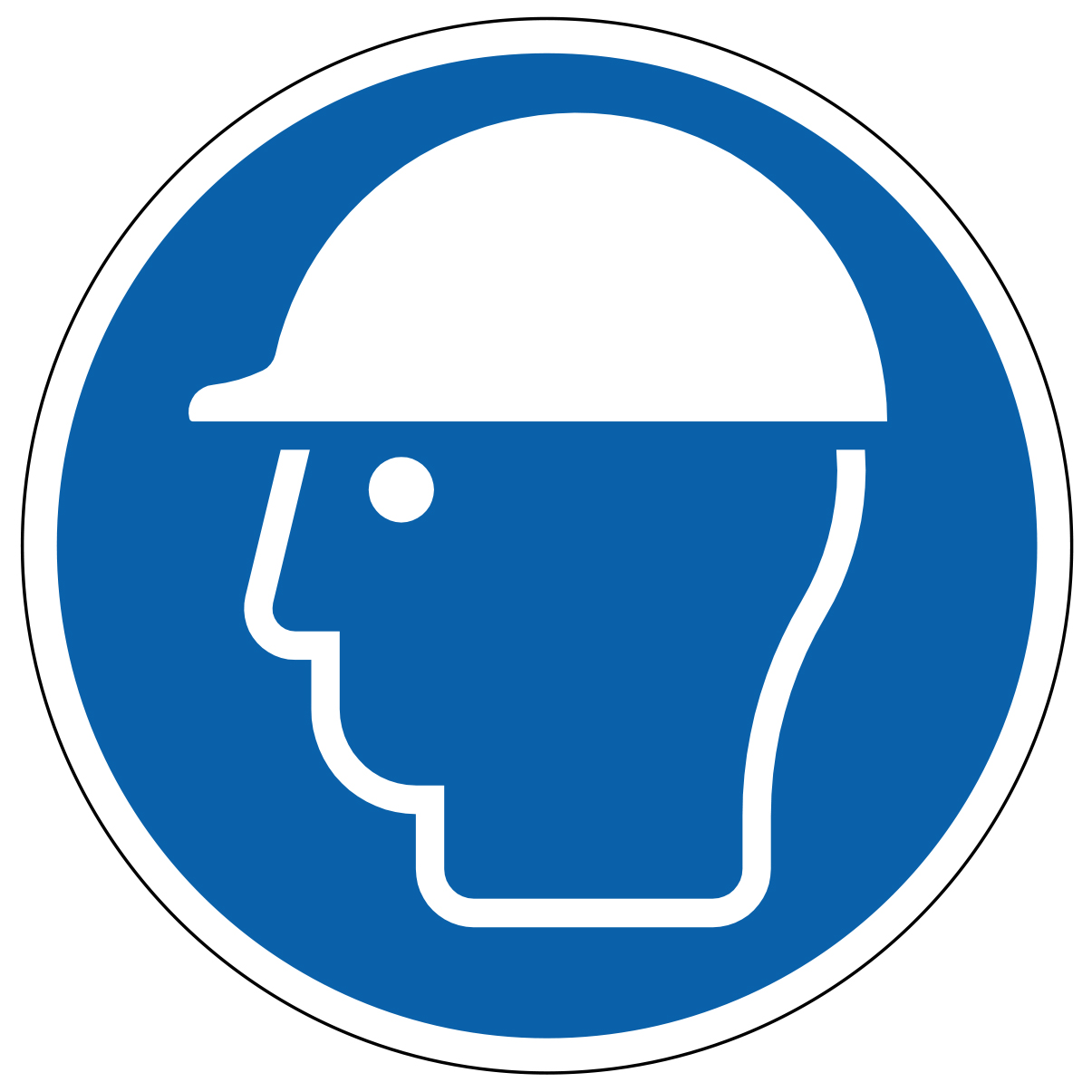 Casque de protection obligatoire - étiquettes et panneaux d'obligation et de consigne