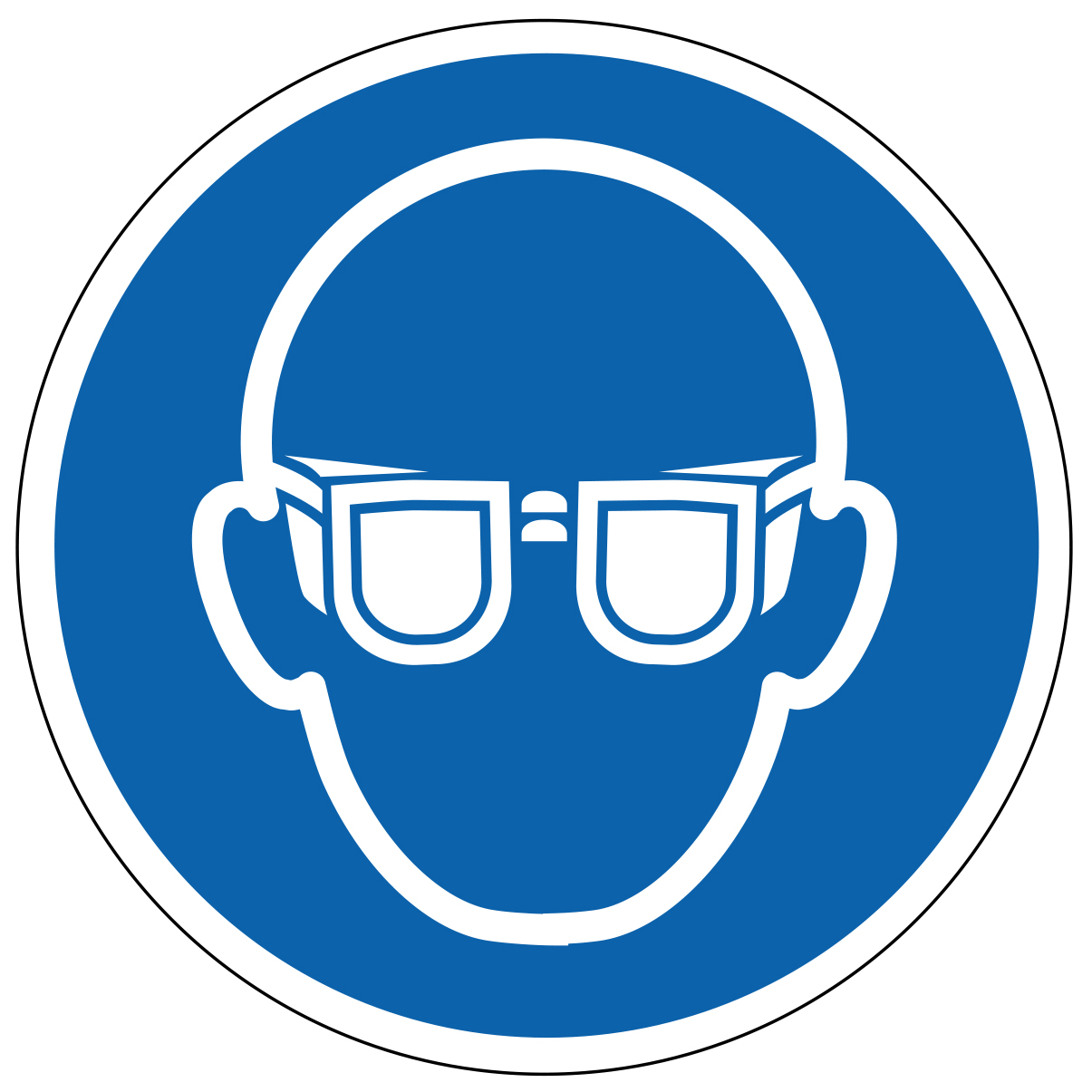 Lunettes de protection obligatoires - étiquettes et panneaux d'obligation et de consigne
