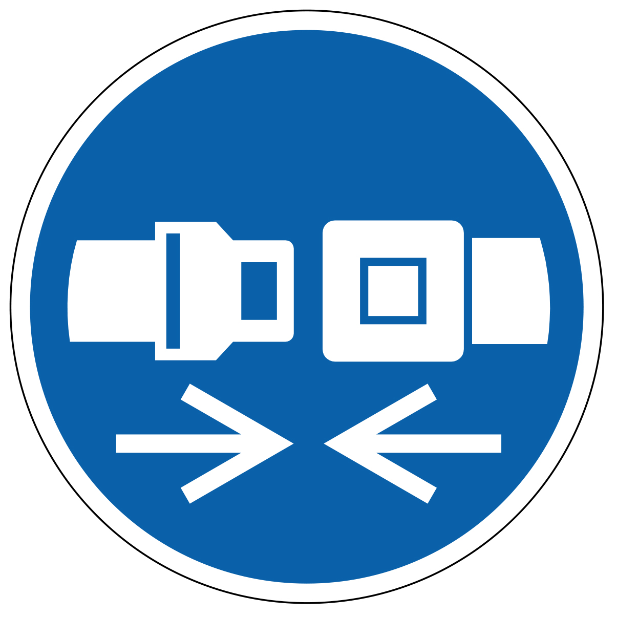 Attache de la ceinture de sécurité obligatoire - étiquettes et panneaux d'obligation et de consigne