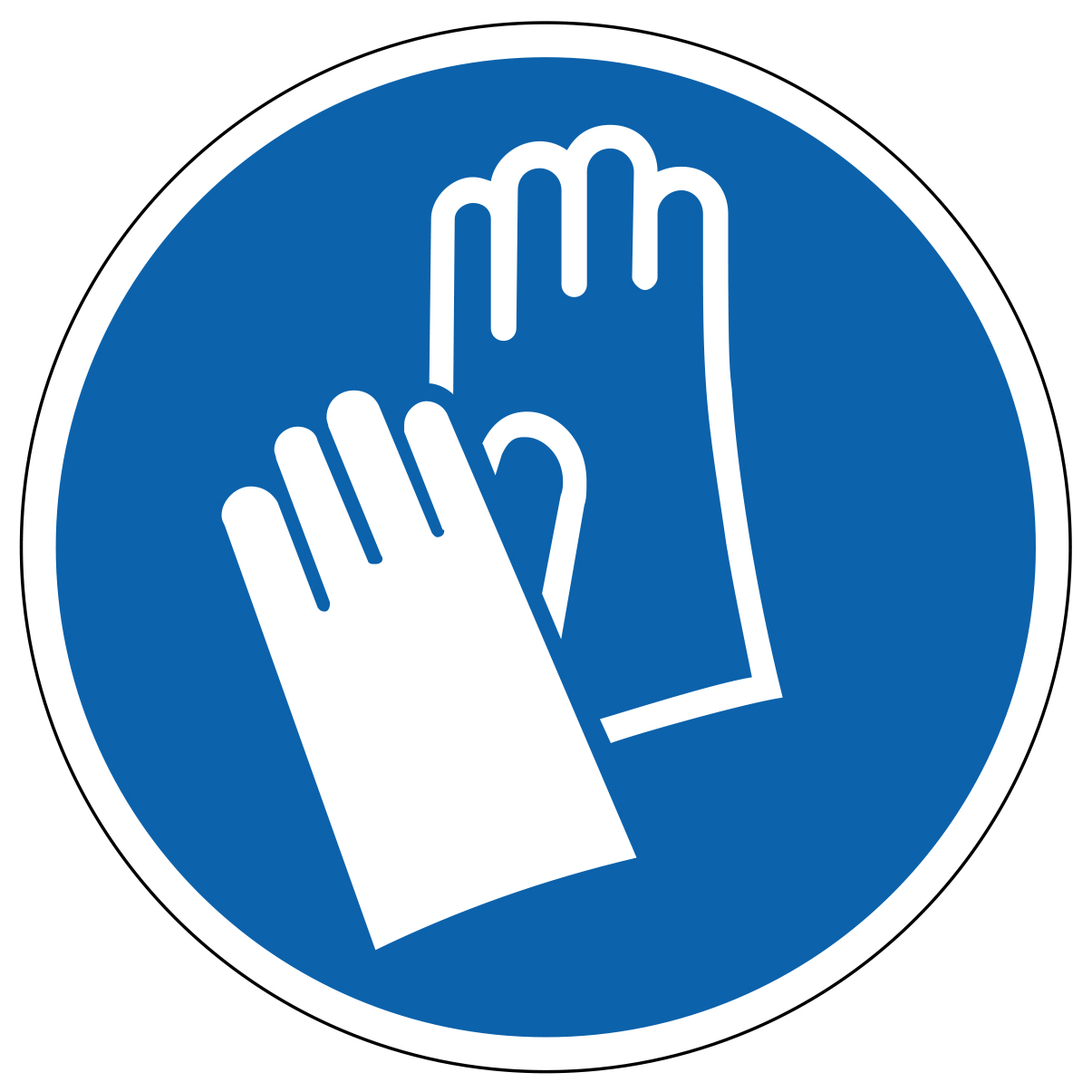 Gants de protection obligatoires - étiquettes et panneaux d'obligation et de consigne