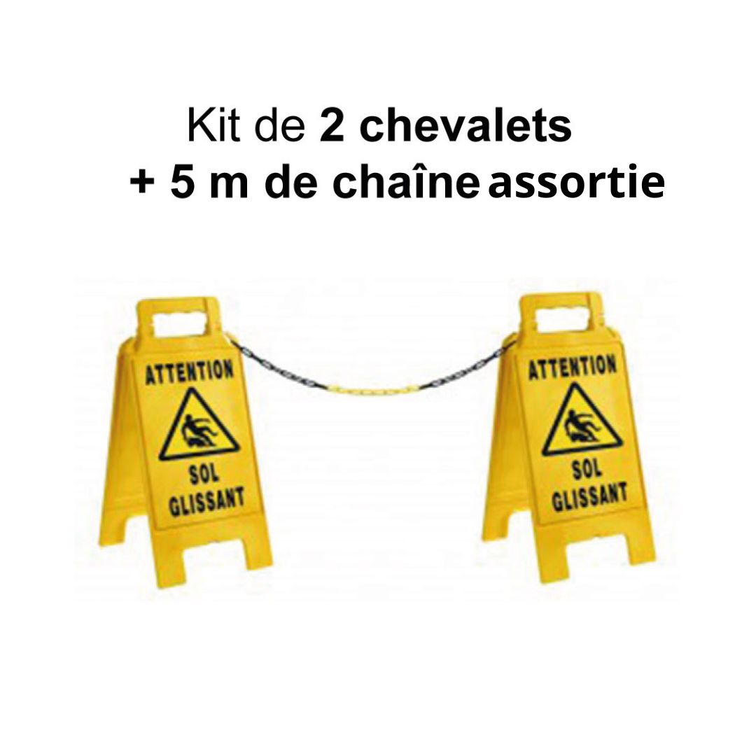 Kit de 2 chevalets + 5 m de chaîne assortie