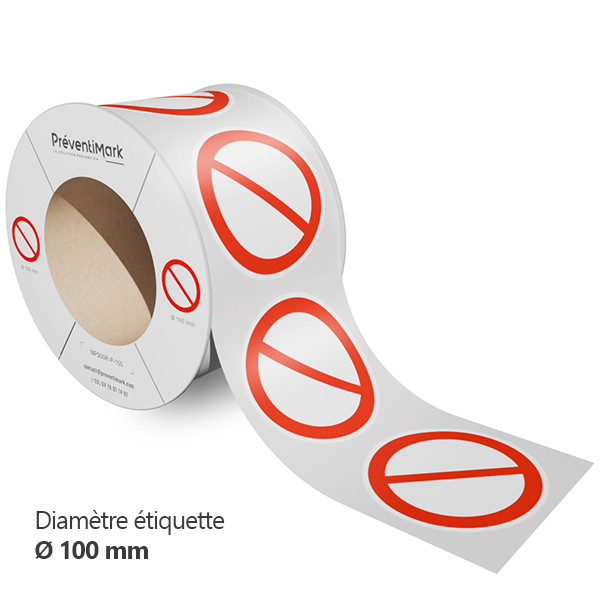 Rouleaux de signalétique d'interdiction - étiquettes ou pictogrammes