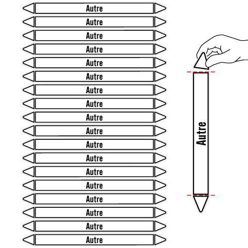 Étiquettes adhésives de marqueur de tuyauterie autre blanc