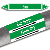 Étiquettes adhésives de marqueur de tuyauterie Eau