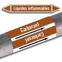 Étiquettes adhésives de marqueur de tuyauterie Liquides inflammables