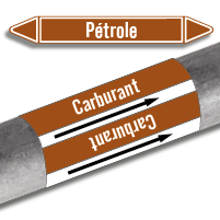 Étiquettes adhésives de marqueur de tuyauterie Liquides inflammables