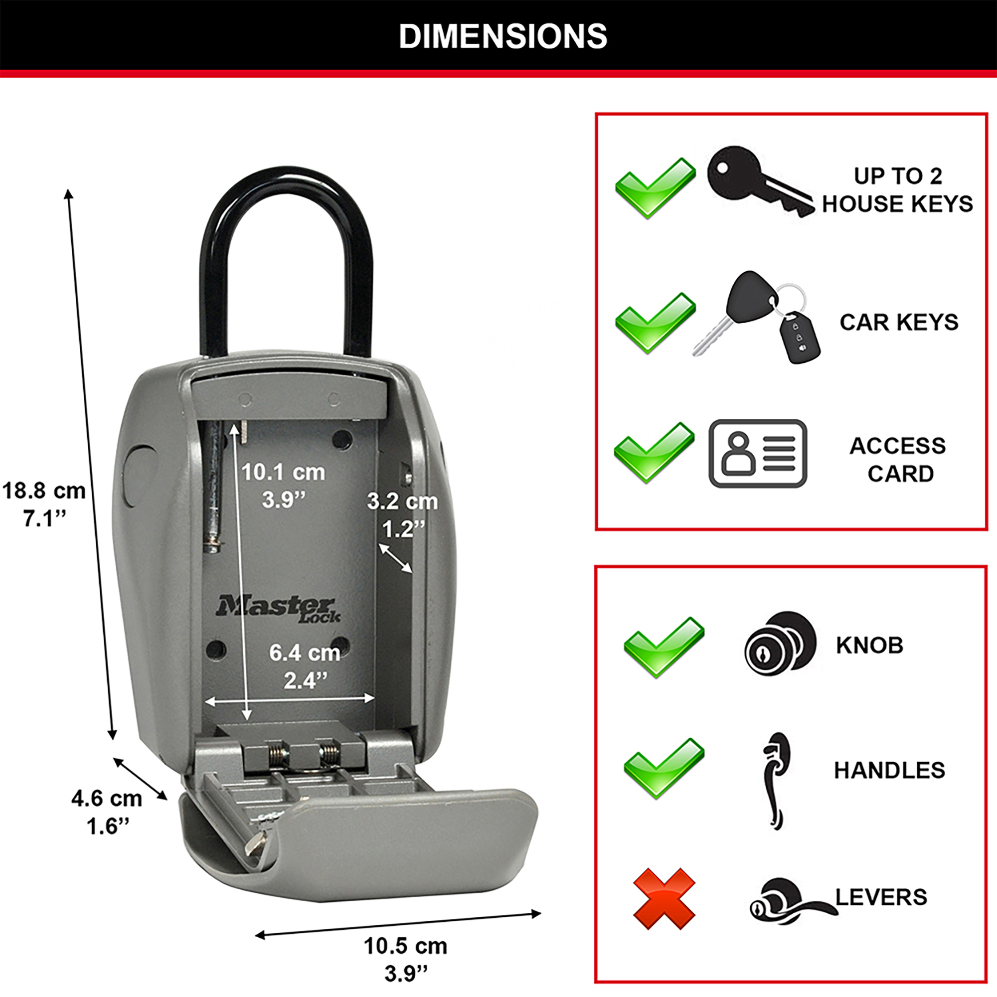 Boite à clés sécurisée avec anse - Master Lock- Preventimark