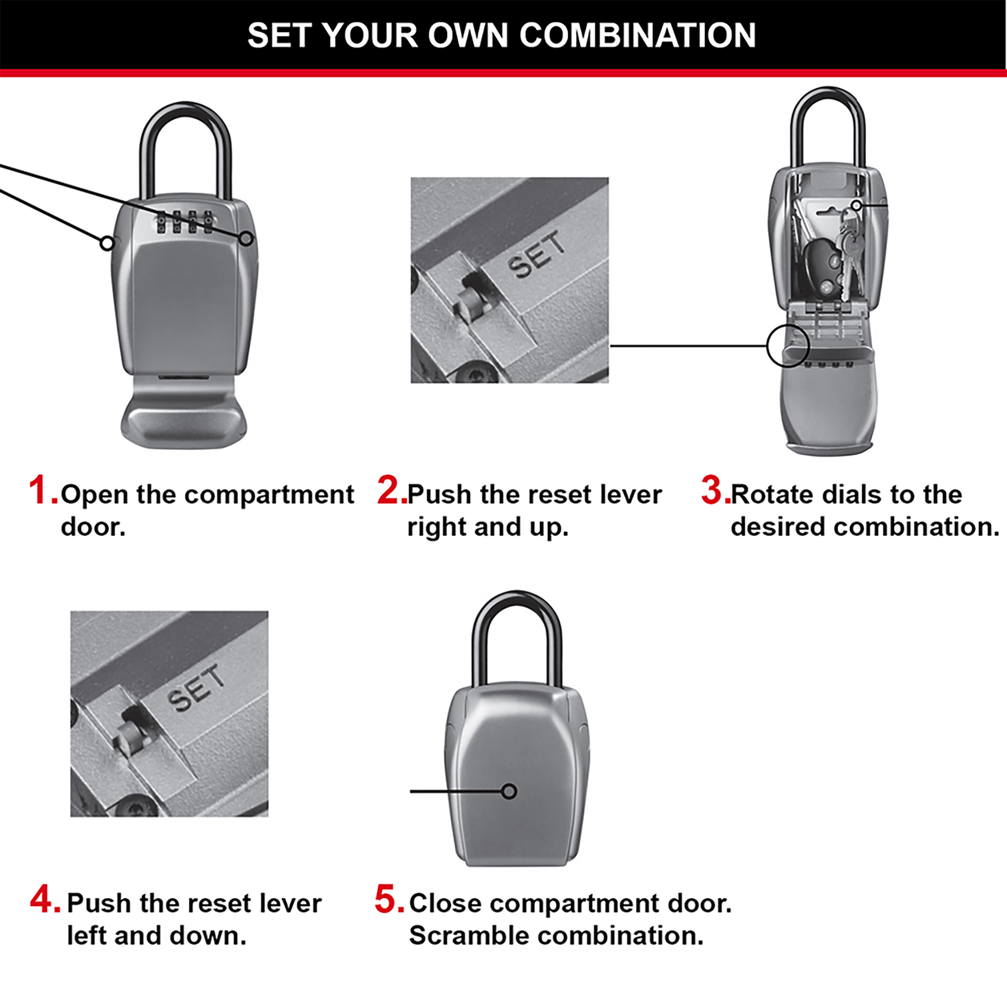 Boite à clés sécurisée avec anse - Master Lock- Preventimark