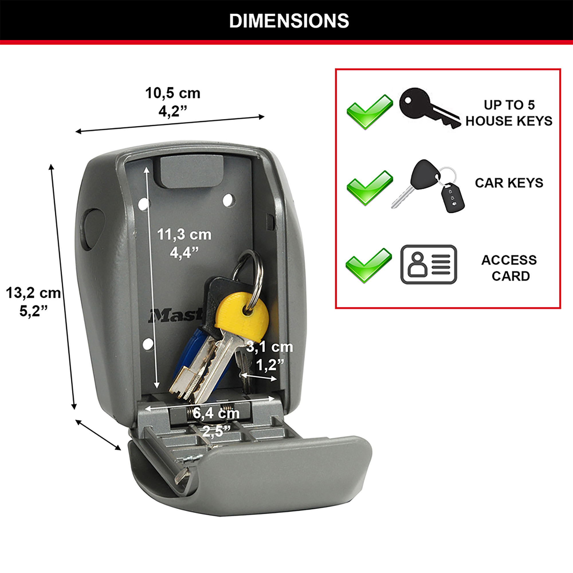 Boîte à clés sécurisée MasterLock, tous les services généraux.