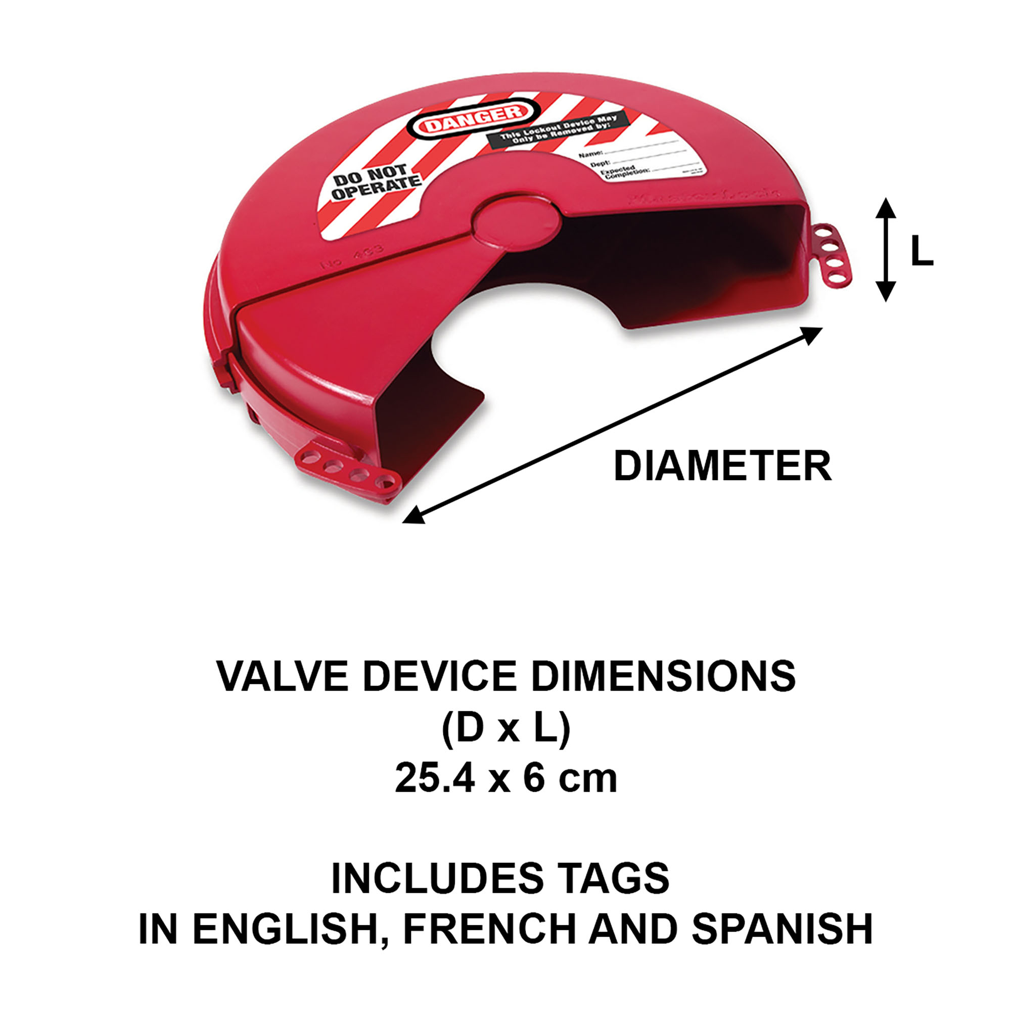 Dispositif de consignation de vannes à volant, de 15,2 à 25,4 cm-Master Lock- Preventimark