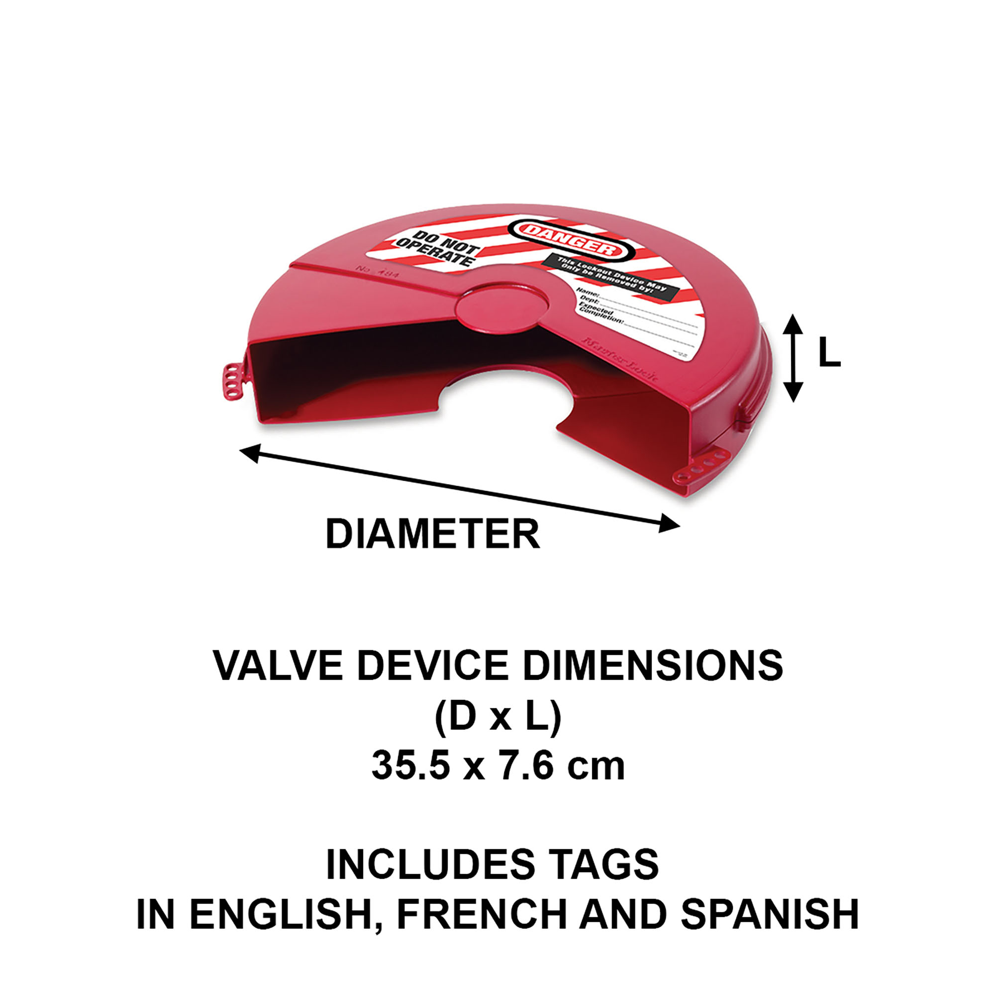 Dispositif de consignation de vannes à volant, de 20,3 à 33 cm-Master Lock- Preventimark