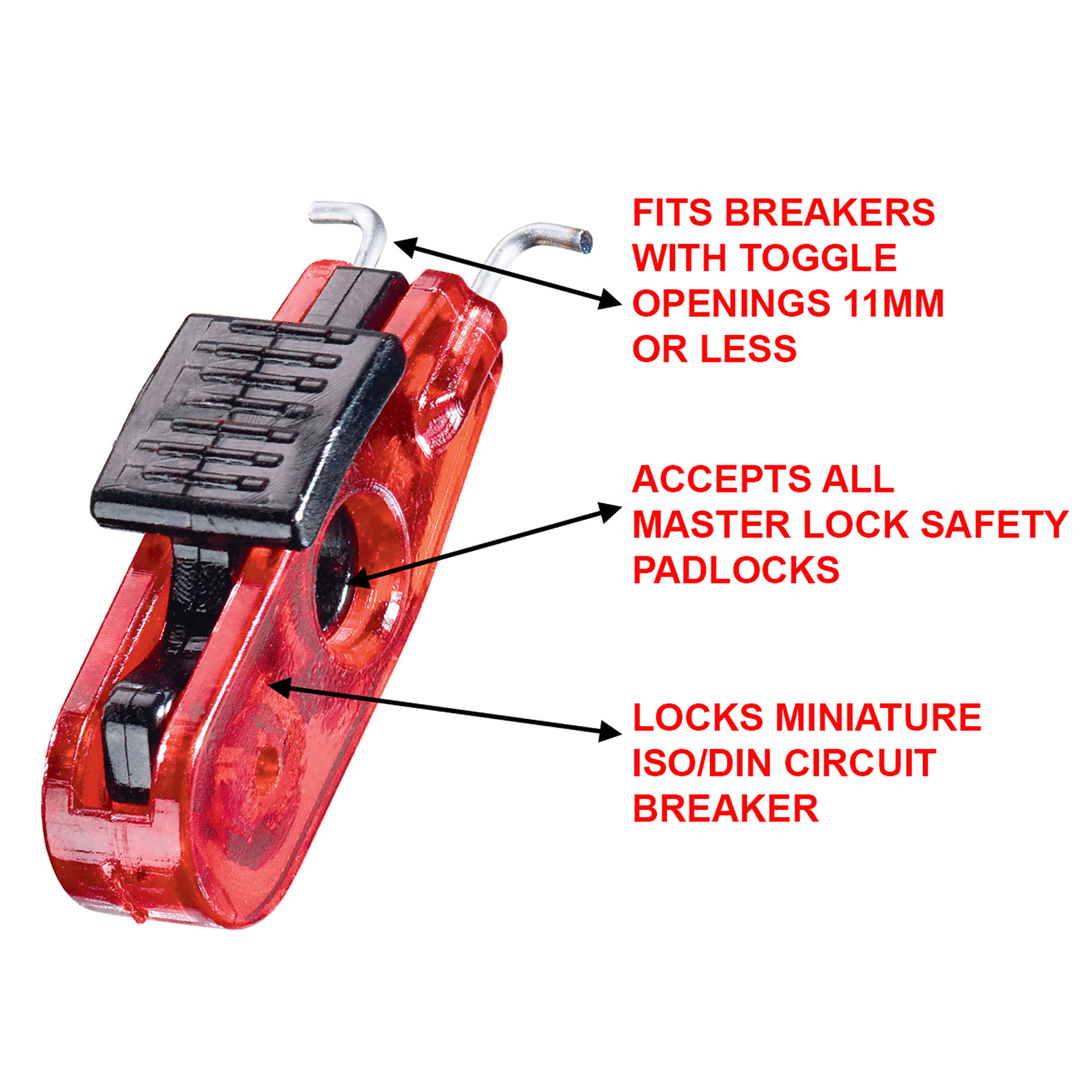 Mini Bloque disjoncteur pour Consignation Electrique et Interrupteur Standard ISO/DIN-Master Lock- Preventimark