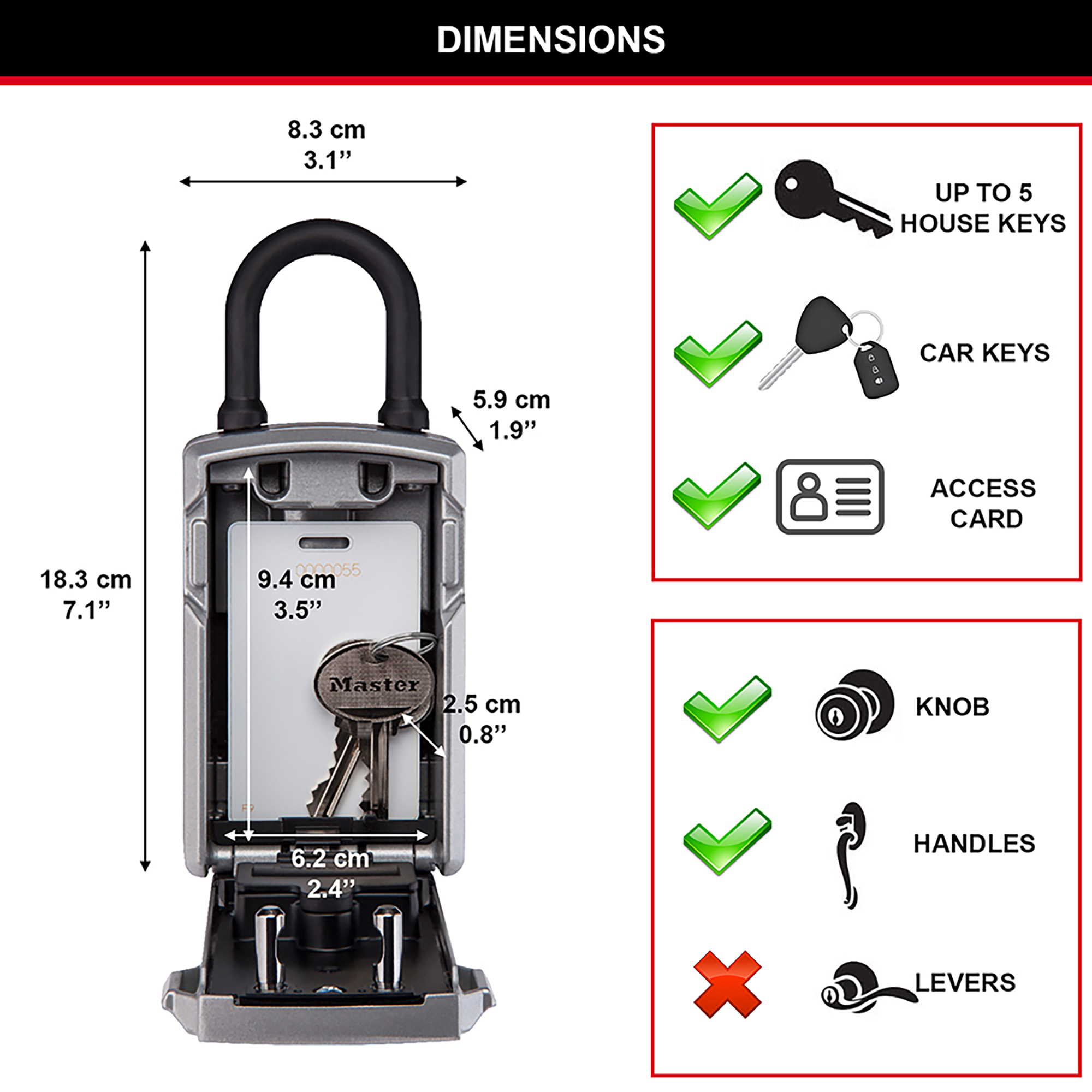 Boîte à Clé Connectée Bluetooth ou Combinaison- Master Lock- Preventimark -  Préventimark