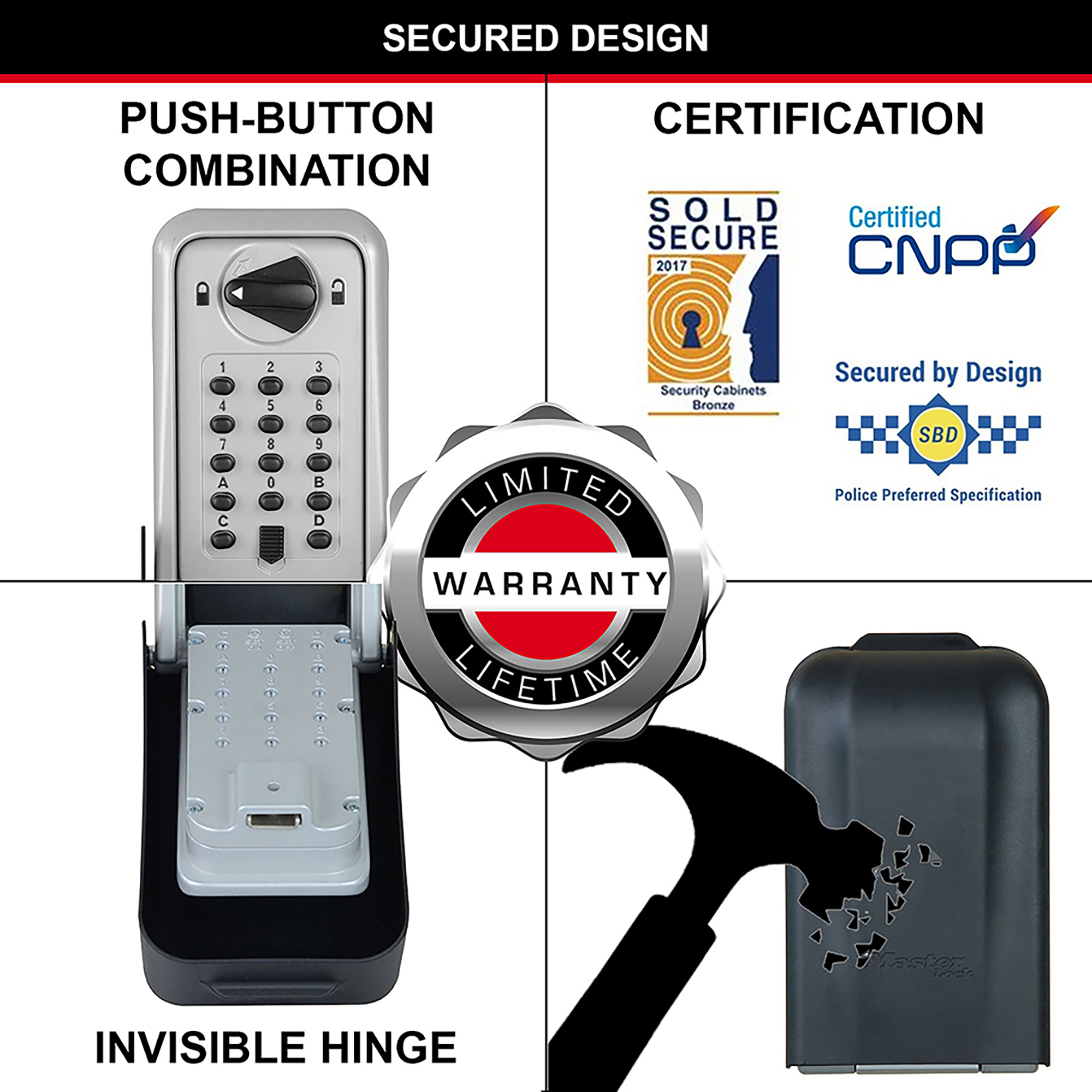 Boite à clés sécurisée certifiée- Extra large- Master Lock- Preventimark