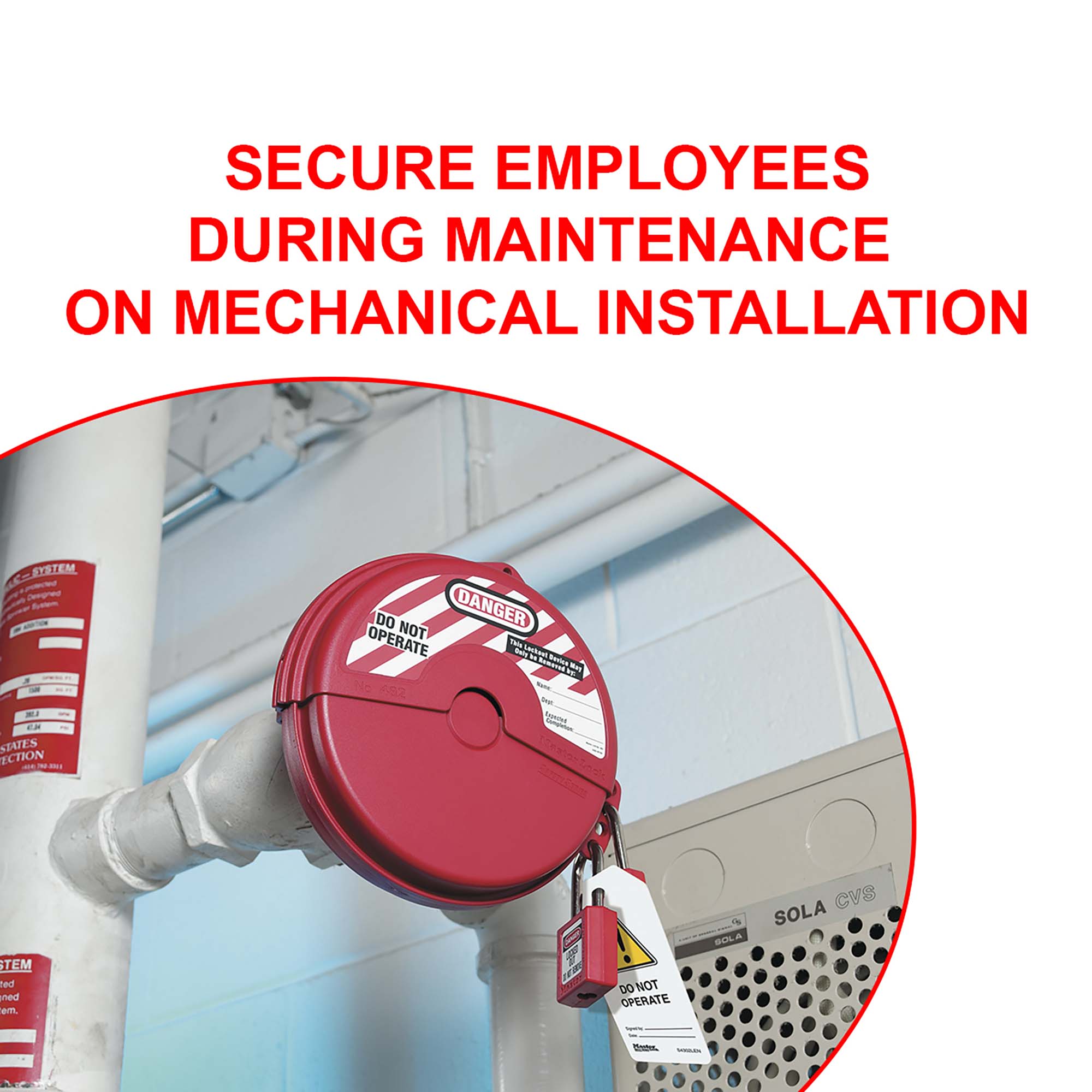 Cadenas de Consignation s'entrouvant en Thermoplastique pour Installations Mécaniques- MasterLock- Preventimark