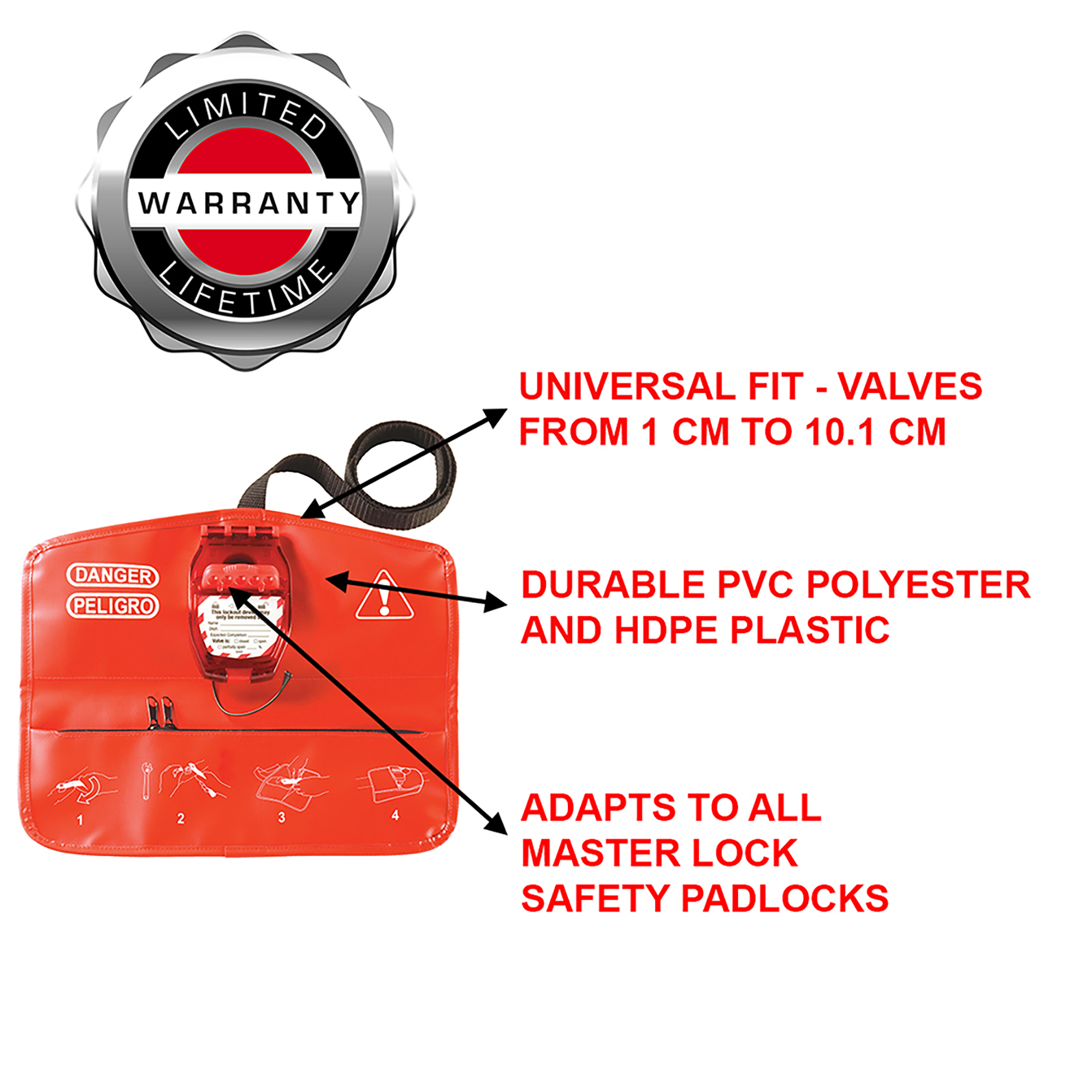 Dispositif de Consignation pour Vannes à Billes avec Poignée Amovible et Vannes 1/4 de Tour- Master Lock- Preventimark