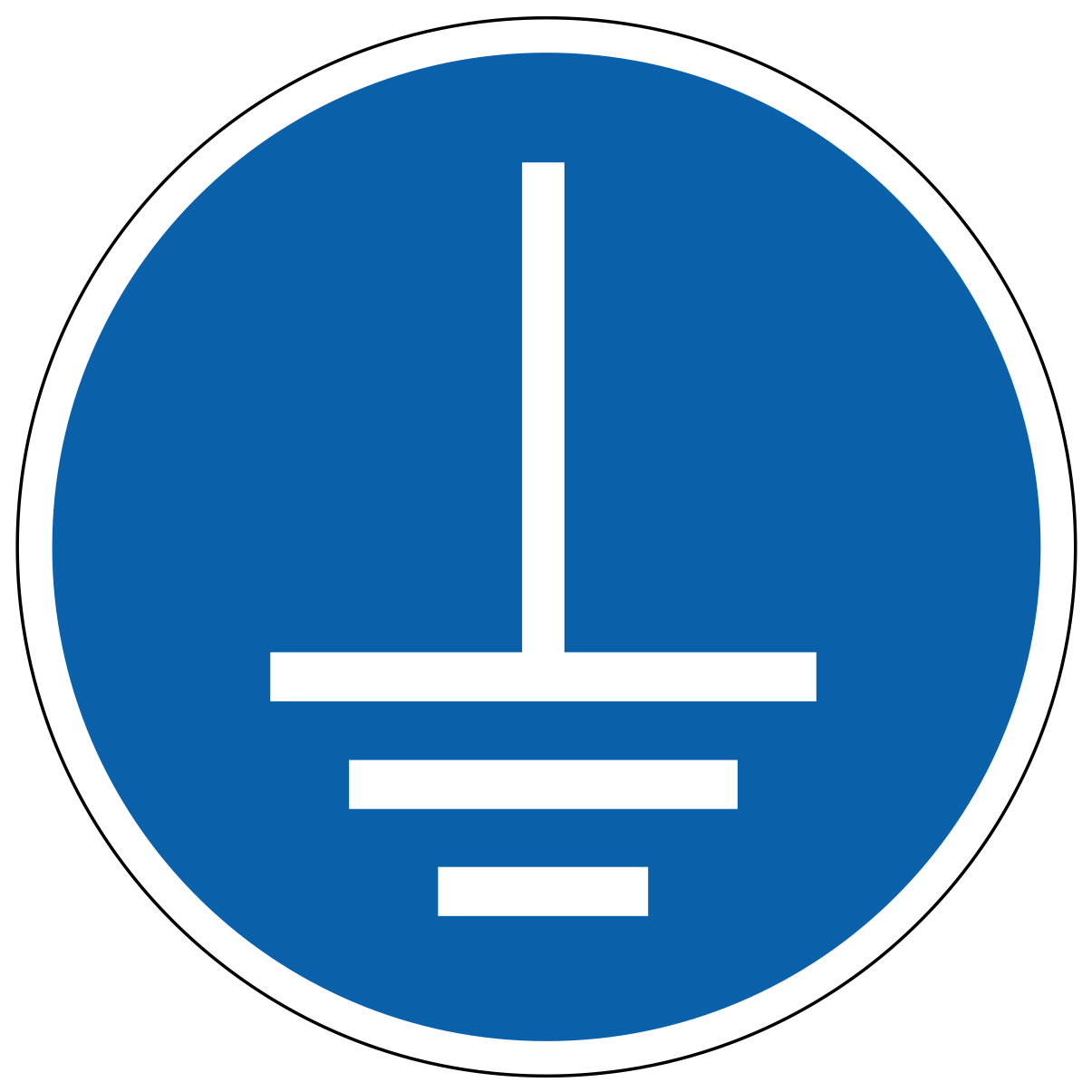 Mise à la terre obligatoire - étiquettes et panneaux d'obligation et de consigne
