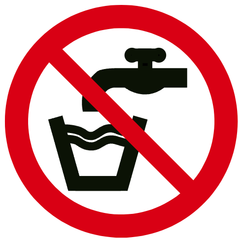 Eau non potable - étiquettes et panneaux d'interdiction et de restriction