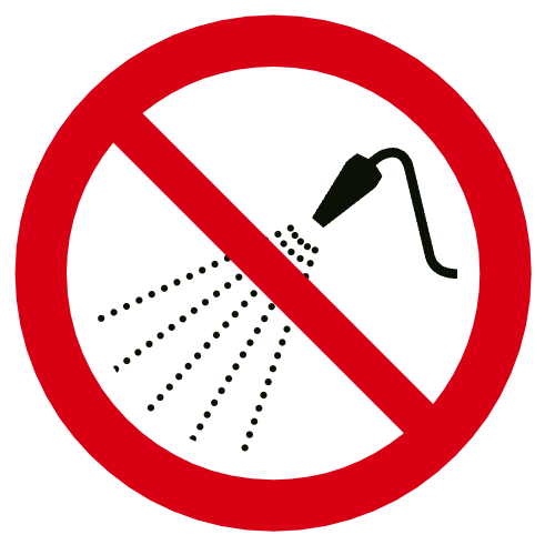 Interdit d'asperger avec de l'eau