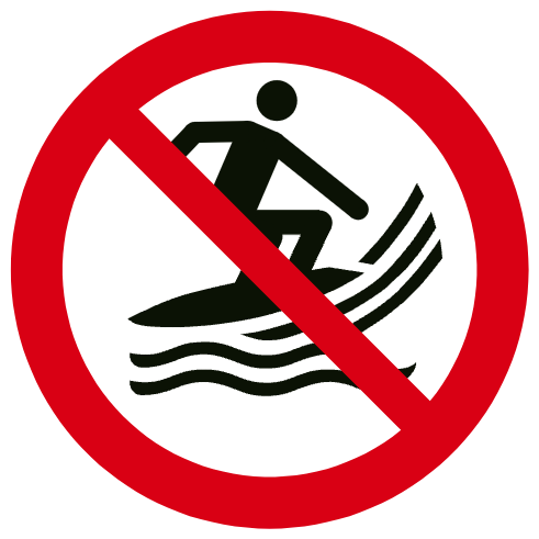 Pratique du surf interdite