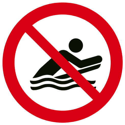 Pratique du bodyboard interdite