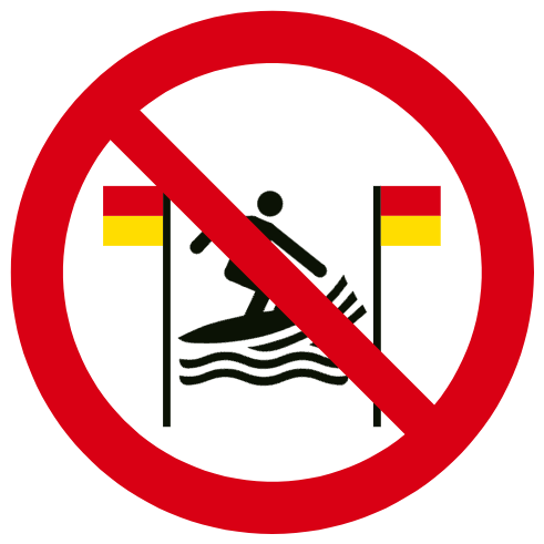 Pratique du surf interdite entre les drapeaux rouges et jaunes