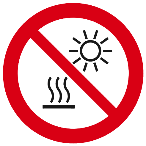 Ne pas exposer à la lumière directe du soleil ni à une surface chaude