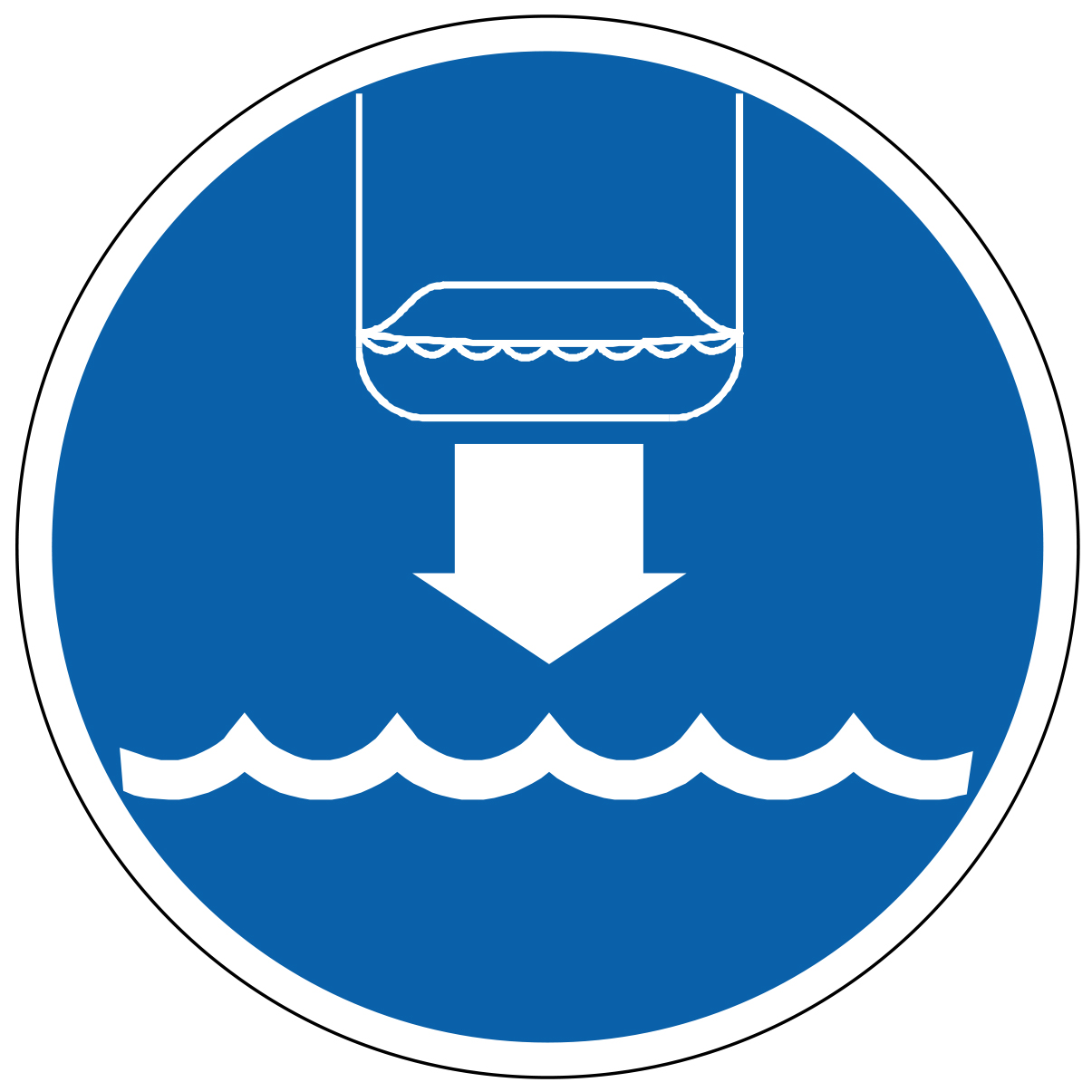 Baisser le radeau de sauvetage à l'eau