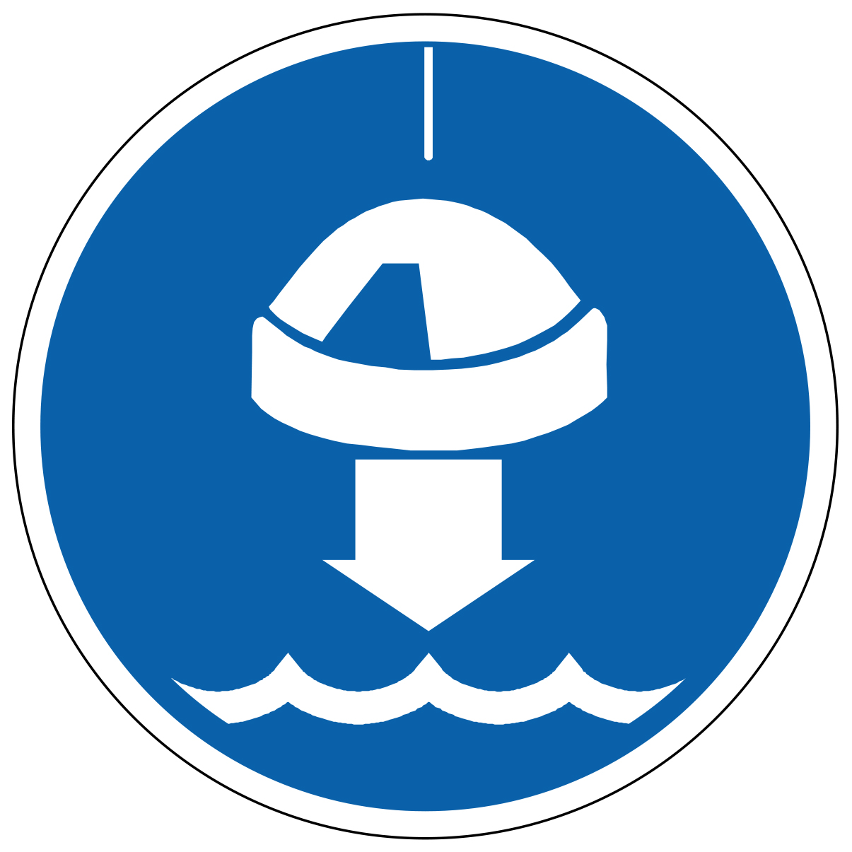 Baisser le radeau de sauvetage à l'eau