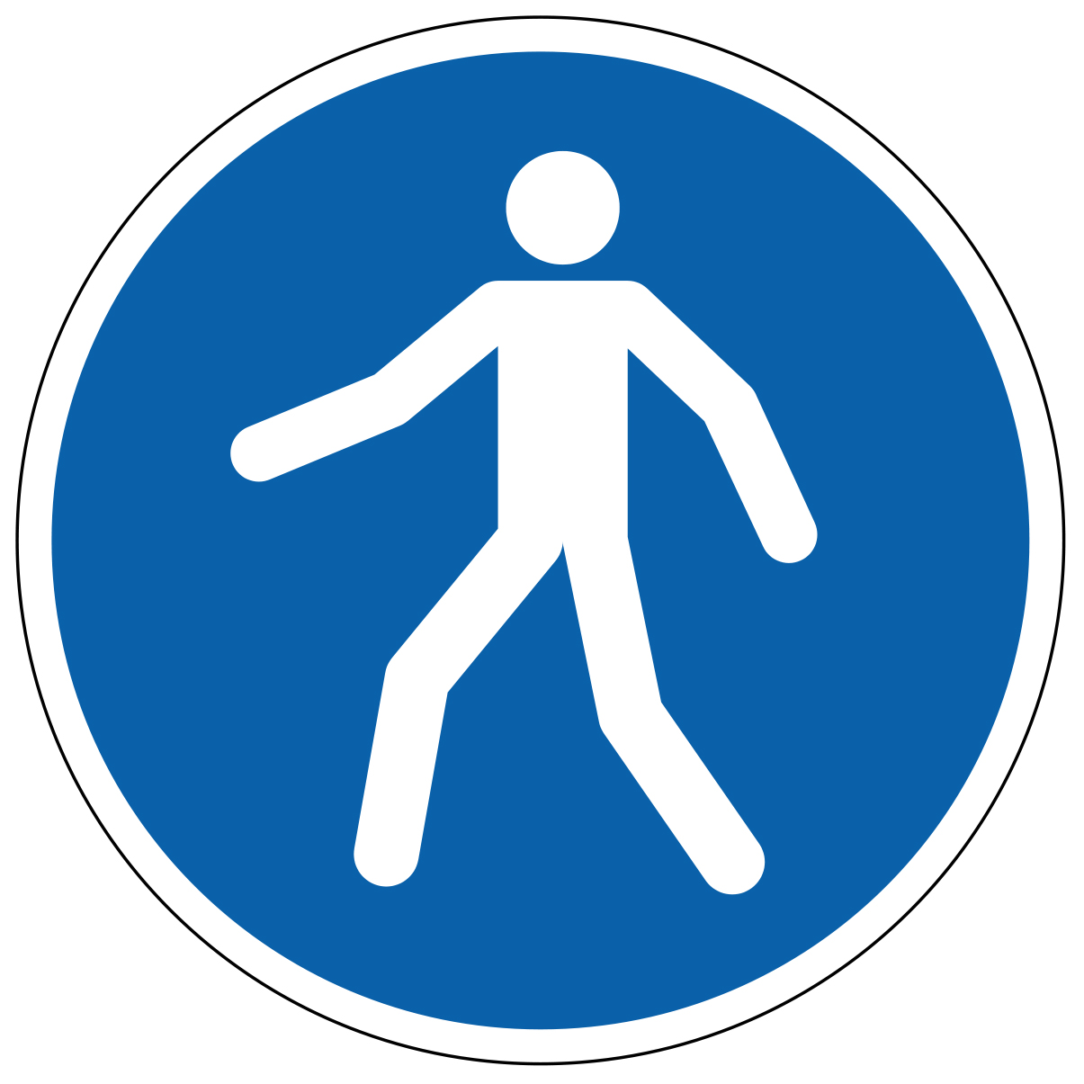 Utiliser le passage - étiquettes et panneaux d'obligation et de consigne