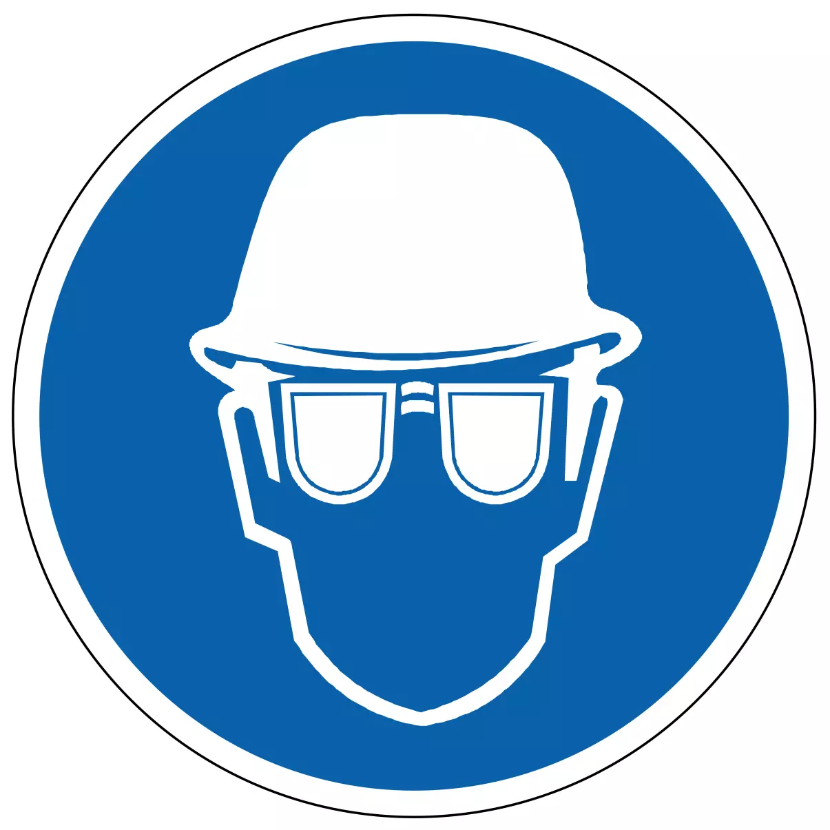 Port du casque et lunettes de protection - étiquettes et panneaux d'obligation et de consigne